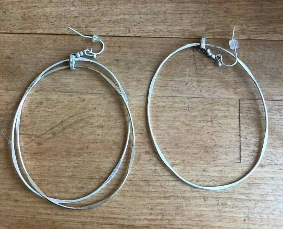 Hoop Earrings Recycled Sterling Silver-image