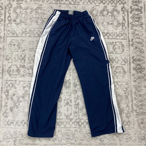 Vintage Nike Track Pants Windbreaker Y2K Youth Blue Pants Size Medium 10-12