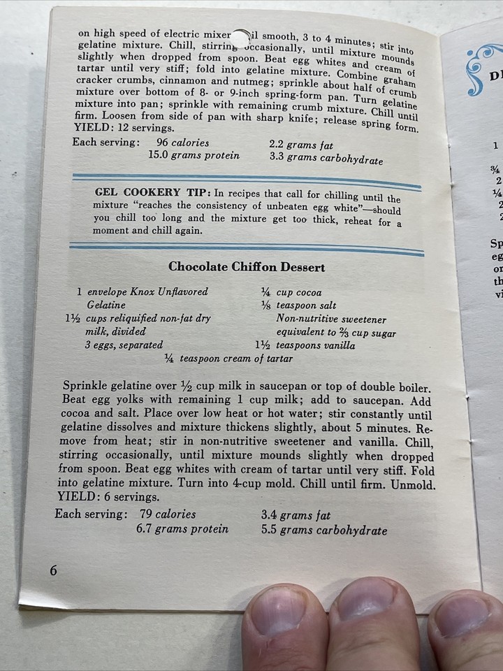 Delicious Desserts Diet Knox Gelatine Recipe cook book Jello VTG gelatin recipe eBay