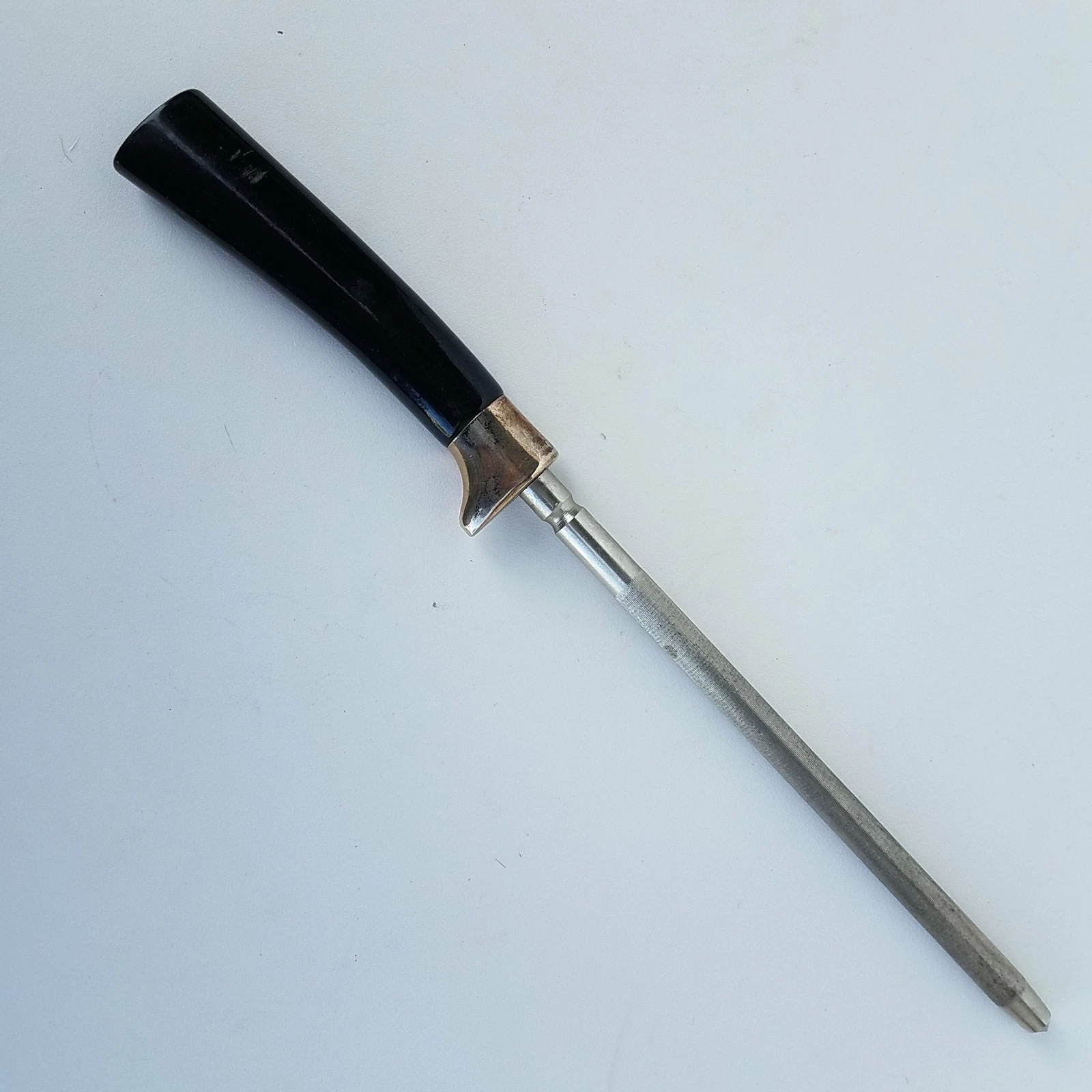 Knife Honing Rod Sharpening Steel Black Handle 12-Inch Long