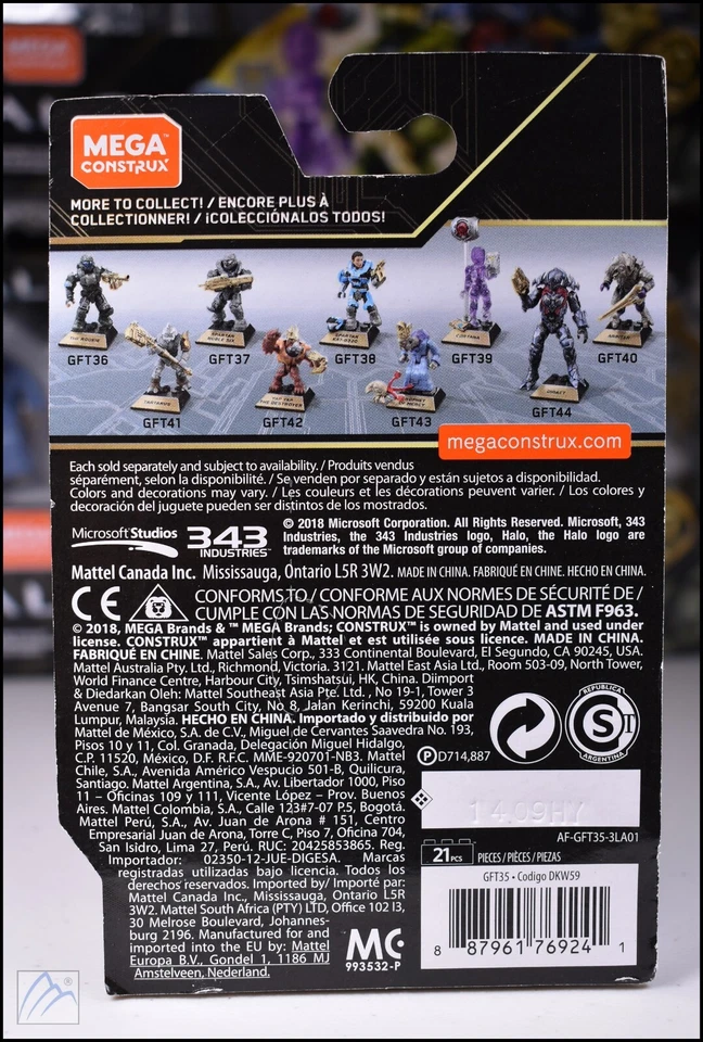 MINIFIGURA HALO HEROES SERIE 10 MEGA BLOQUES CONSTRUX UNSC MASTER CHIEF GFT35 Foto 2 de 4