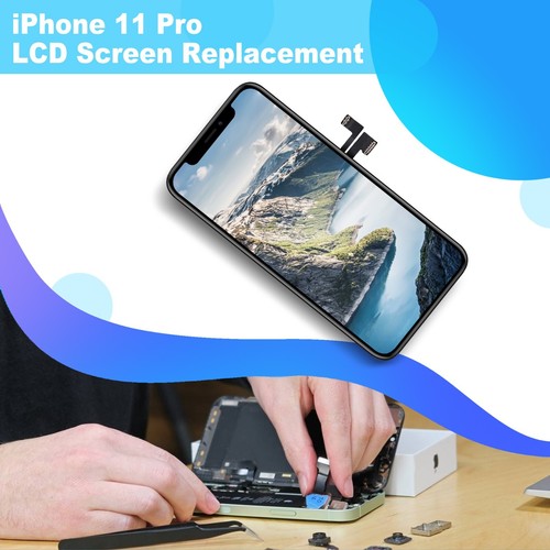 Do iPhone 11 Pro Wyświetlacz LCD Digitizer Ekran Zamienny klej + ochraniacz - Zdjęcie 2 z 9