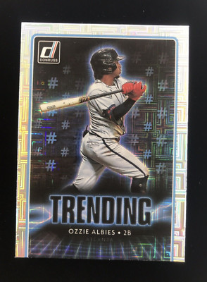 Ozzie Albies Vector SP Trending Insert 2021 Donruss Baseball #TR4 Atlanta Braves