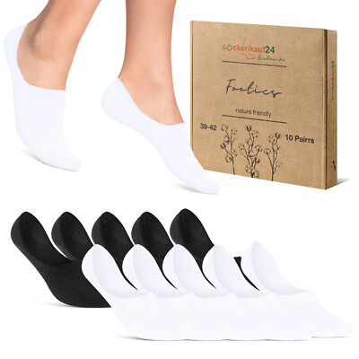Füßlinge Damen Herren 10-50 Paar Unsichtbare Sneaker Socken Baumwolle Silikonpad