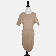 LOFT Ann Taylor Sweater Dress S Wool Blend Fisherman Rib Liability Minimalist