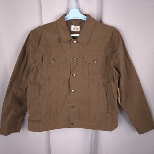 Railriders Jacket Mens XL Brown Waxed Canvas Trucker Button Coat Work Play NEW