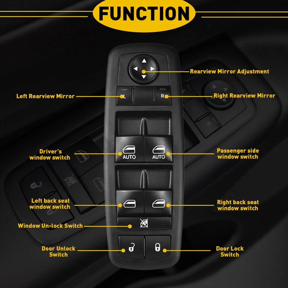 For 2014-2019 Jeep Grand Cherokee Master Power Window Switch Front Driver Side - Image 3 of 4