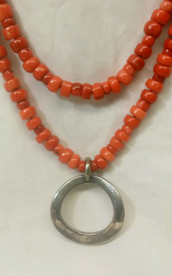 Collar Simone Sebbag Designs Coral Rojo Colgante Plata de Ley  Foto 4 de 4