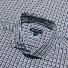 Peter Millar NWT Casual Button Down Shirt Size XL Blue  Gray Plaid 100 Cotton