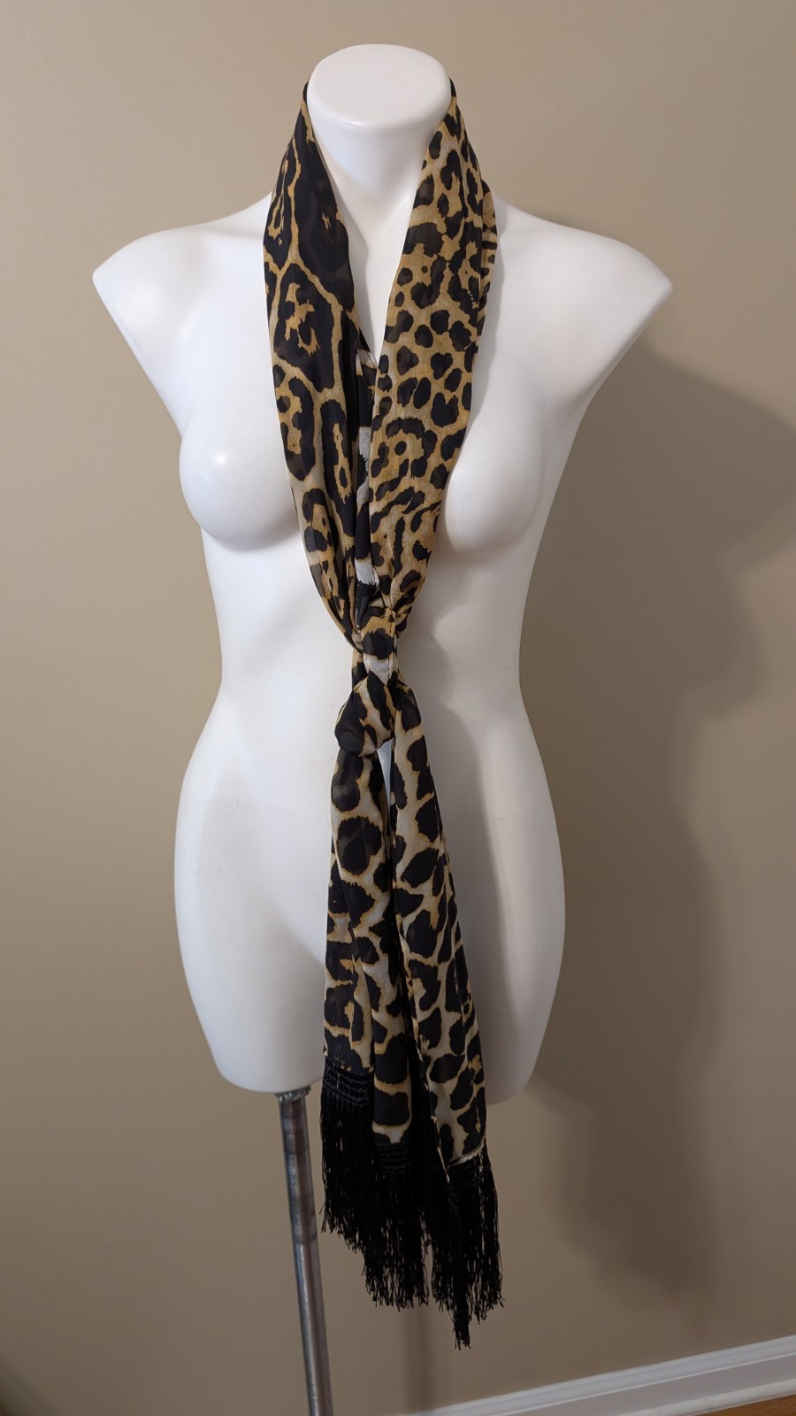 Long Rectangular Leopard Brown/Black/Tan Print Fa… - image 9