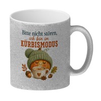 Glitzer-Kaffeebecher KüRbismodus - Glitzertasse Mit Herbstmotiv Mit Spruch: