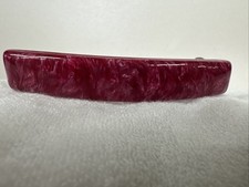 Pink Marble Classic French Hair Barrette Ornament Clip 3  Long