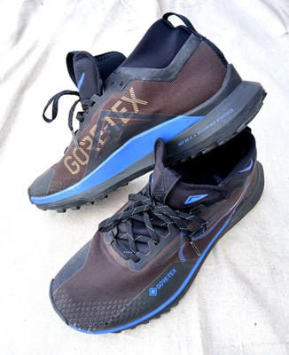 Nike Pegasus Trail 4 GORE-TEX Men's Running Shoes Black Blue Size 11 1/2