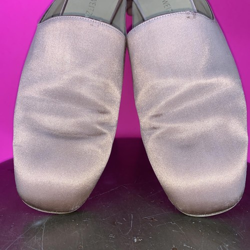 Stuart Weitzman Mulearky Pale Pink Satin Low Heel Mule Sz 9 - Picture 4 of 9