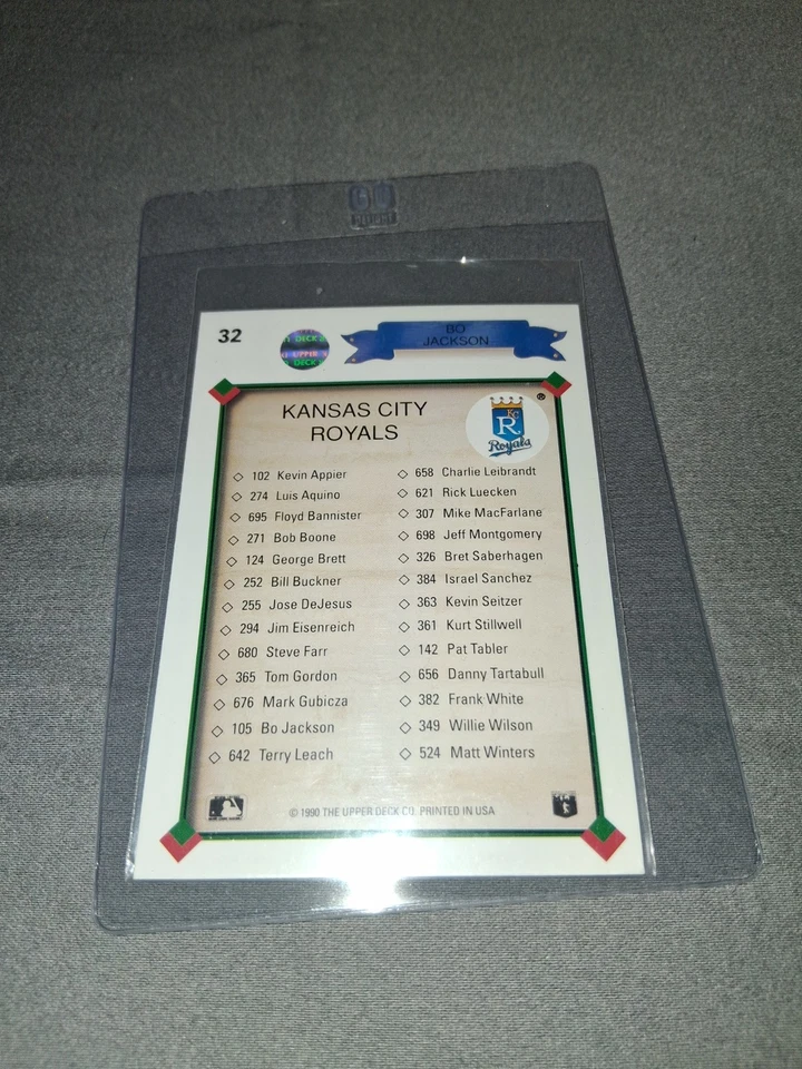 Autógrafo de Bo Jackson • 1990 cubierta superior • #32 • Auténtico  Foto 3 de 3