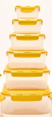 LocknLock  6-Pc Storage Square ,Nestable ,Food Bowl  K92659  Sunflower