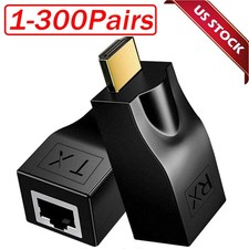 4K 1080P HDMI Extender to RJ45 Over Cat 5e/6 Network LAN Ethernet Adapter Lot