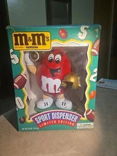 Vintage 1995 M&M's Sport Red Football Player Candy Dispenser NEW