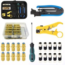 Coax Cable Crimper Tool Kit, Coaxial Compression Tool for rg6 rg59 rg11, Wire...