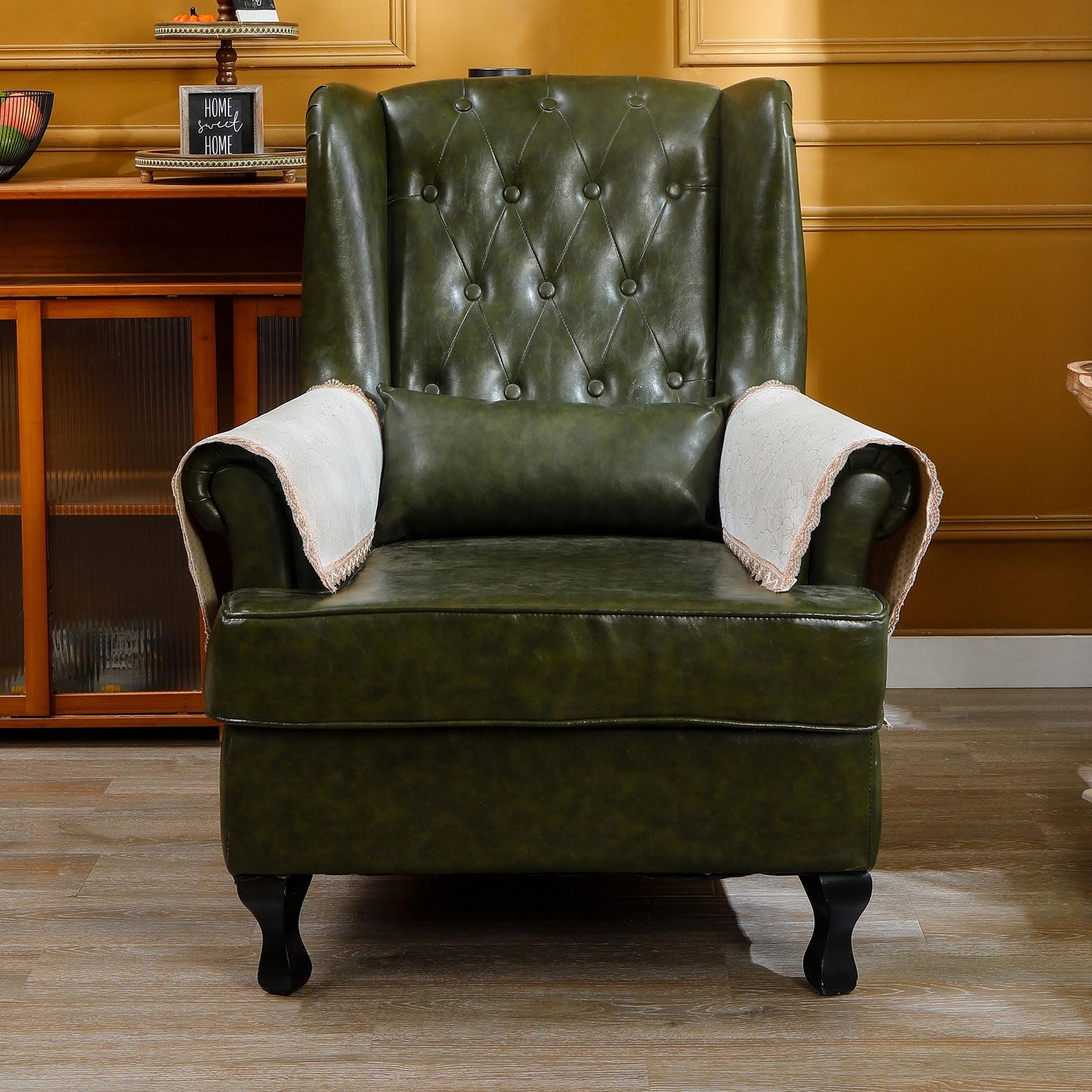 MINJIATEX Couch arm Covers,Non-Slip lace Sofa Covers Set of Fh-off White  thumbnail 6