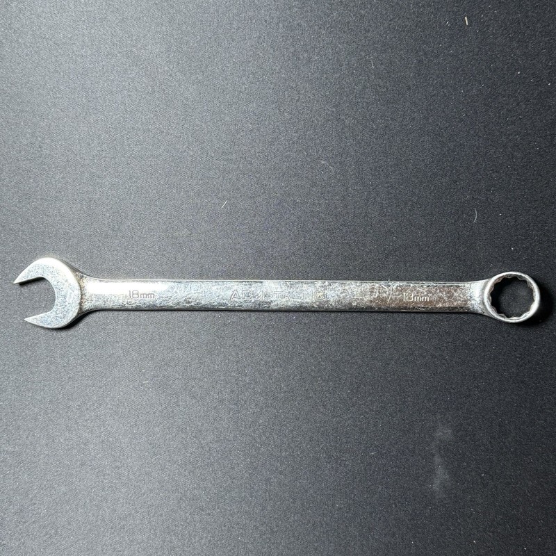 Armstrong 18mm Metric Combination Wrench Non-Ratcheting Polished Steel 52-218