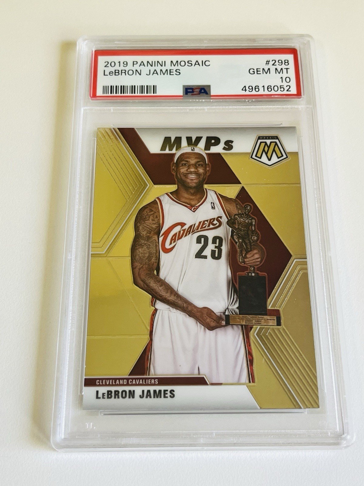 2019 Panini Mosaic Lebron James PSA 10 #298 MVPs Cleveland Cavaliers view 1