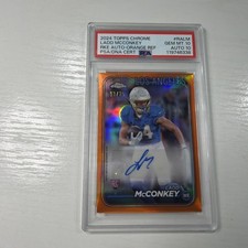 2024 Topps Chrome - Rookie Autographs Ladd McConkey #RA-LM Orange Refractor /25