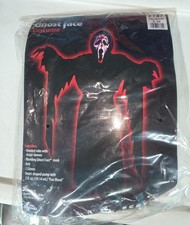 Halloween costume - Ghost Face Body suit, waist tie, knife, mask w/ blood pump