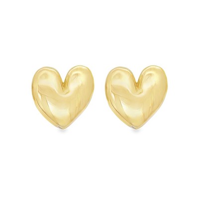 High End Exclusive Waffle Posterior Heart Earrings (L268A)