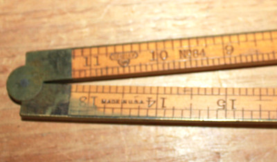 Vintage SweetHeart Stanley No. 84 Brassbound Rule, 2 foot, 4 fold