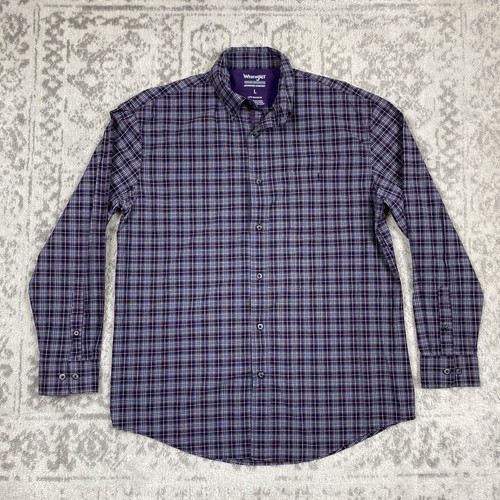 Wrangler Premium Shirt Performance Advanced Comfort Men’s Long Sleeve Size Large