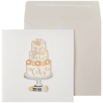 Cake Quilling Wedding Card