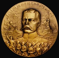 STUNNING UNC Lord Kitchener Laudatory Medal - 54g 49.5mm BHM 4119 Eimer 1953