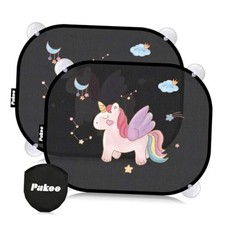 Car Window Shade for Baby, 2 Pack UV Protection Breathable Universal Unicorn