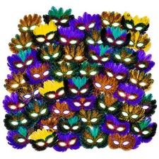 Mardi Gras Half-Masks with Elastic Band