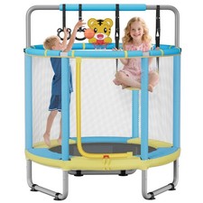 55" Trampoline for Kids, Upgrade Full Anti-Rust 440lbs Capacity Toddler