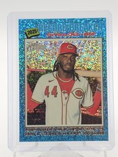 ELLY DE LA CRUZ 2025 TOPPS HERITAGE CHROME RECORD BREAKER BLUE SPARKLE Q0940