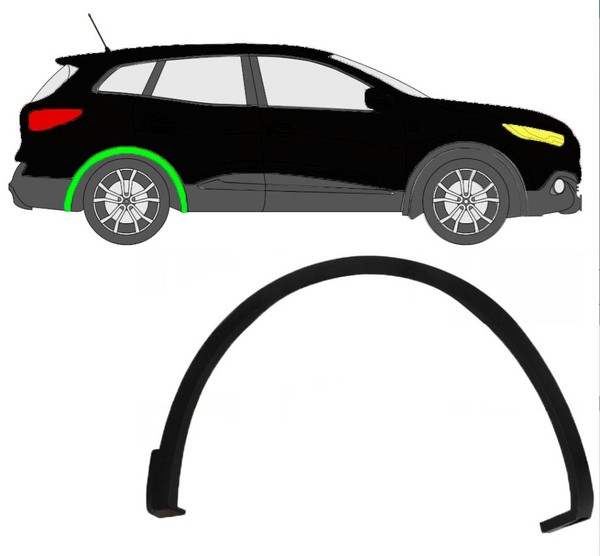 Radlaufverbreiterung FüR Renault Kadjar 2015 – 2021 Hinten Rechts-image