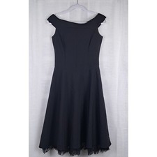 Up Front 5 Vintage Black Off Shoulder Fit & Flare Dress Tulle Lace Hem