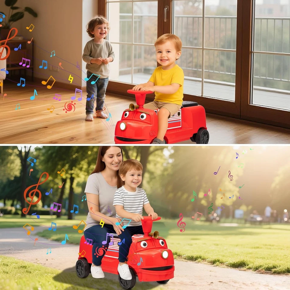 2-Seater Ride On Train Trackless Kids Electric Toy Car 2 Speeds W/ MP3 Bluetooth - Image 4 of 4