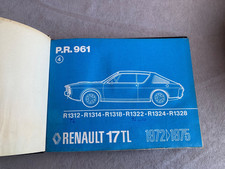 Parts List Renault R 17 TL 1312 1314 1318 1322 1324 1328 1972-75 Genuine