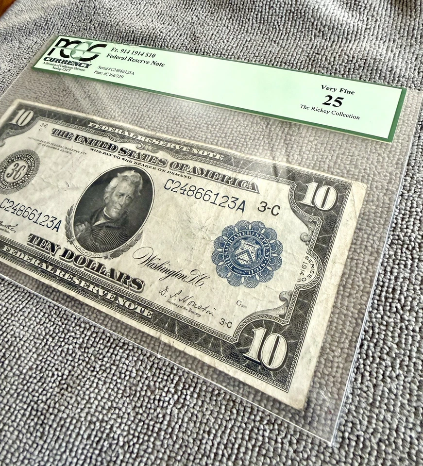 Fr. 914 1914 $10 Federal Reserve Note, Philadelphia - PCGS Graded VF 25 - Image 3 of 4