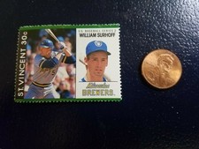 Bill Surhoff Brewers St Vincent Perforated Stamp MLB Baseball Series 2
