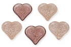 Vintage Pink Depression Glass Heart Dishes Set of 5 Floral Hobnail Candy Trinket