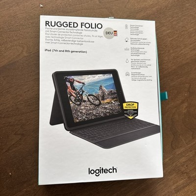 Logitech Rugged Folio Tastaturhülle für Apple iPad 7./8. Gen - Grafit