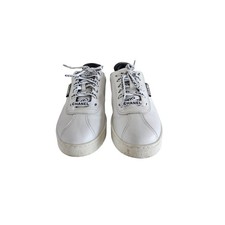 Chanel White Leather Low Top Logo Shoelace Woman Sneakers