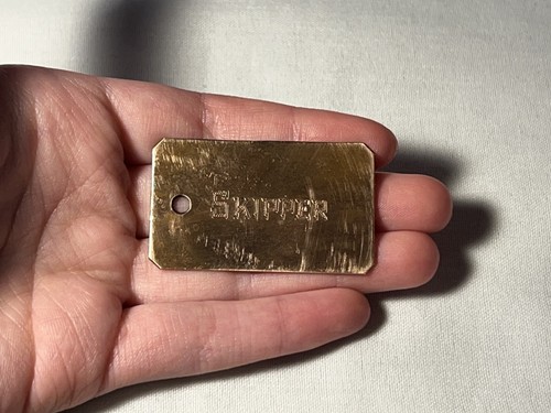 Vintage Brass Personalized Dog Tag "Skipper" F. B. Lounsbery Waverly New York NY