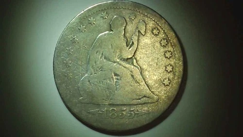 1855 Seated Liberty Silver Quarter Fair condition