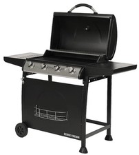 GEORGE FOREMAN GFGBBQ4B Portable 4 Burner Grill Gas BBQ - Black