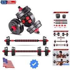 Adjustable-Dumbbells-Sets,Free Weights-Dumbbells Set of 2 Convertible To Barb...